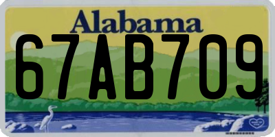 AL license plate 67AB709
