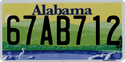 AL license plate 67AB712