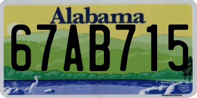 AL license plate 67AB715