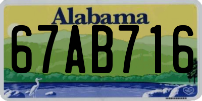 AL license plate 67AB716