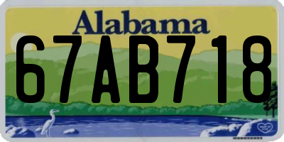AL license plate 67AB718