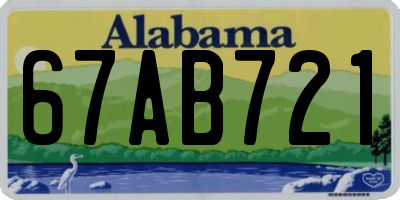 AL license plate 67AB721