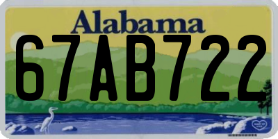 AL license plate 67AB722