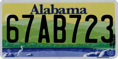 AL license plate 67AB723