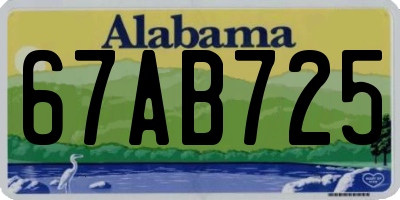 AL license plate 67AB725