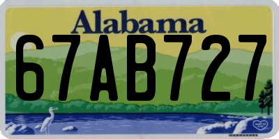 AL license plate 67AB727
