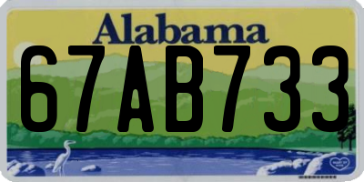 AL license plate 67AB733