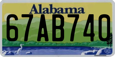 AL license plate 67AB740