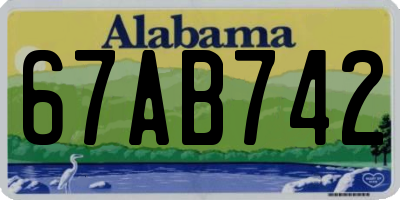 AL license plate 67AB742