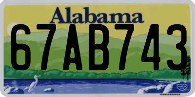 AL license plate 67AB743