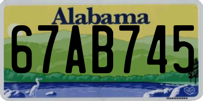 AL license plate 67AB745