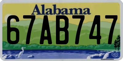 AL license plate 67AB747