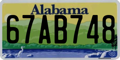 AL license plate 67AB748
