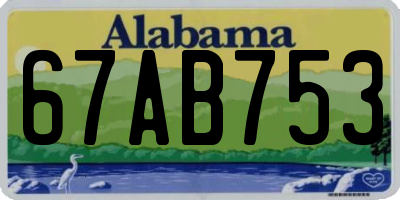 AL license plate 67AB753