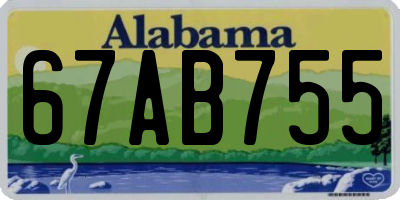 AL license plate 67AB755