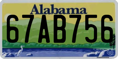 AL license plate 67AB756
