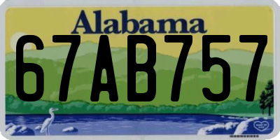 AL license plate 67AB757