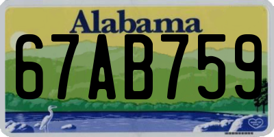 AL license plate 67AB759