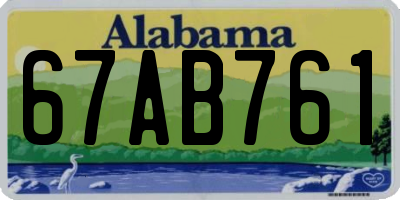 AL license plate 67AB761