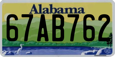 AL license plate 67AB762