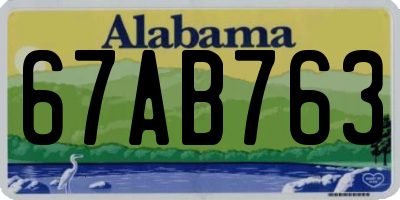 AL license plate 67AB763
