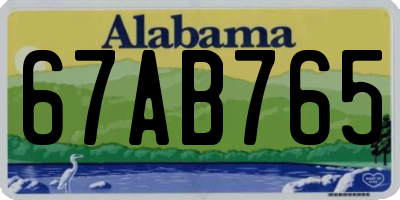 AL license plate 67AB765