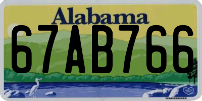 AL license plate 67AB766