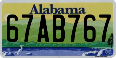 AL license plate 67AB767