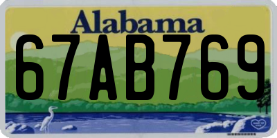 AL license plate 67AB769