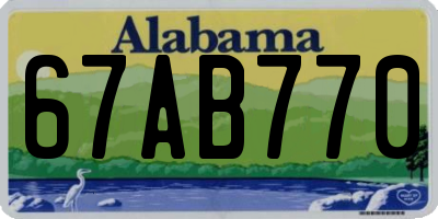 AL license plate 67AB770