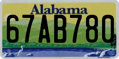 AL license plate 67AB780