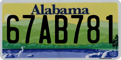 AL license plate 67AB781