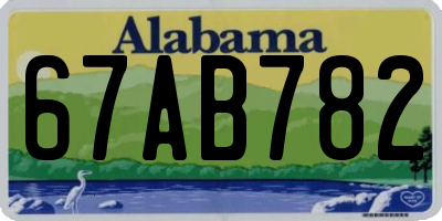 AL license plate 67AB782