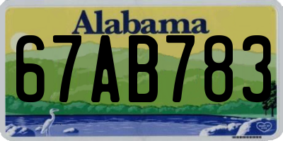 AL license plate 67AB783