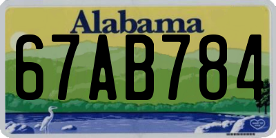 AL license plate 67AB784