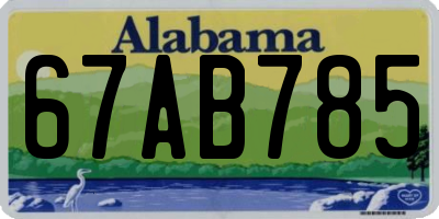 AL license plate 67AB785