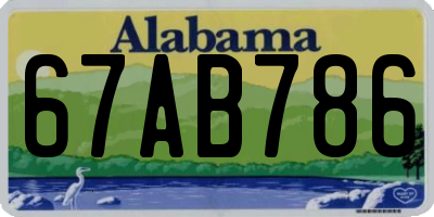 AL license plate 67AB786