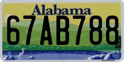 AL license plate 67AB788