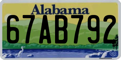 AL license plate 67AB792