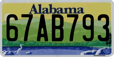 AL license plate 67AB793