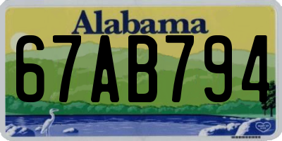 AL license plate 67AB794