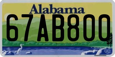 AL license plate 67AB800