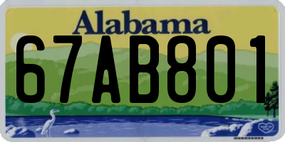 AL license plate 67AB801