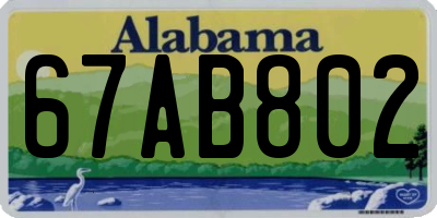 AL license plate 67AB802