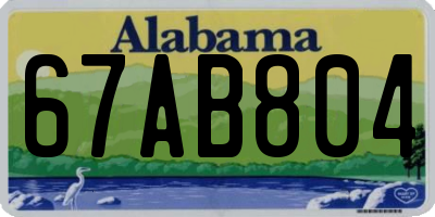 AL license plate 67AB804