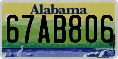 AL license plate 67AB806