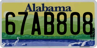AL license plate 67AB808