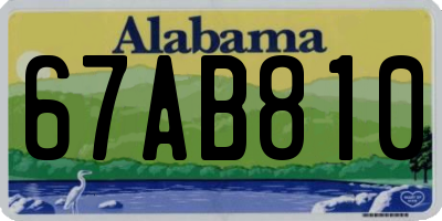 AL license plate 67AB810