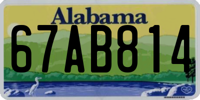 AL license plate 67AB814