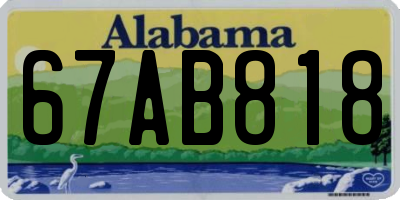 AL license plate 67AB818